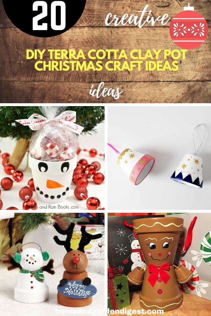 20 DIY Terra Cotta Clay Pot Christmas Craft Ideas For