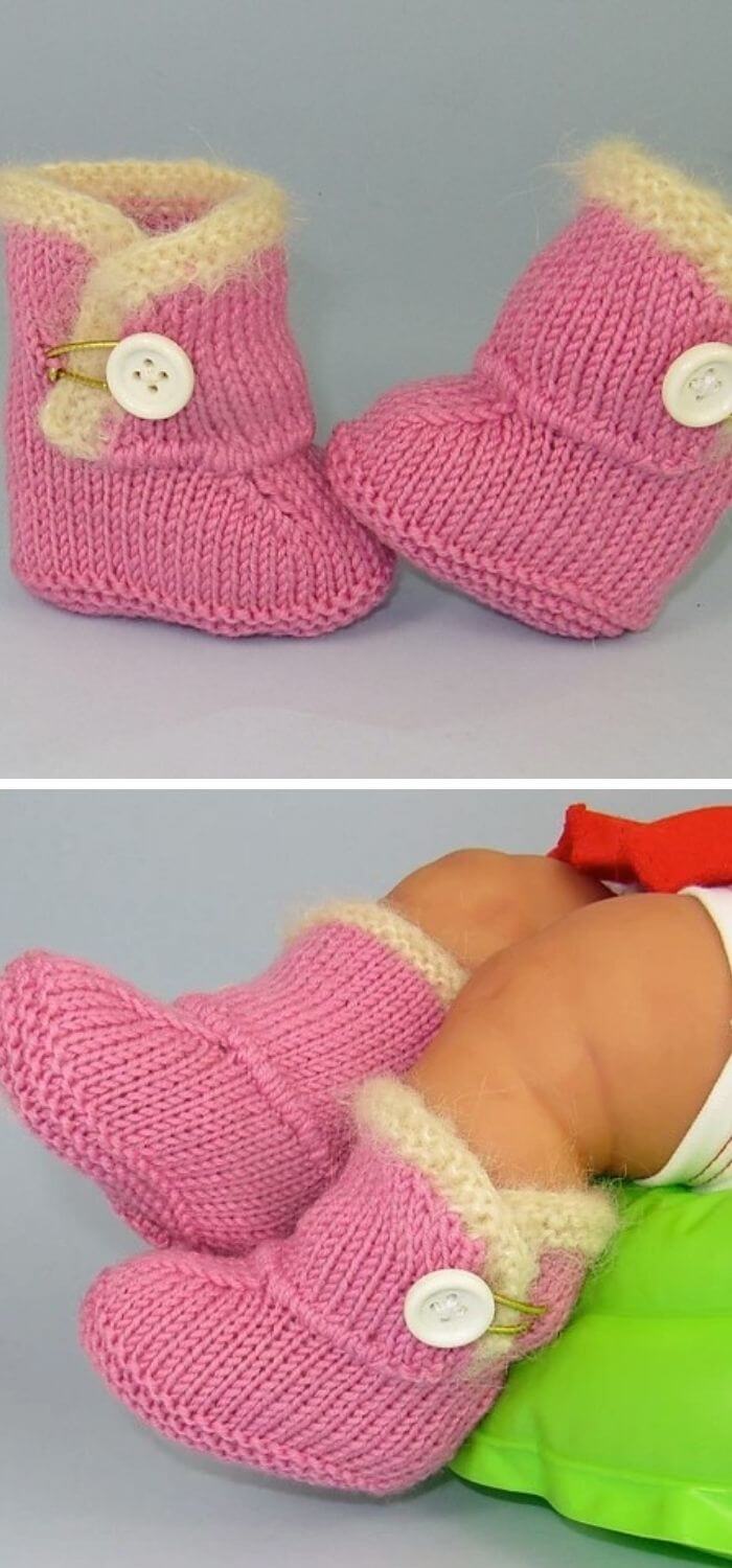 15 Knit Ankle High Baby Booties Free Patterns & Instructions