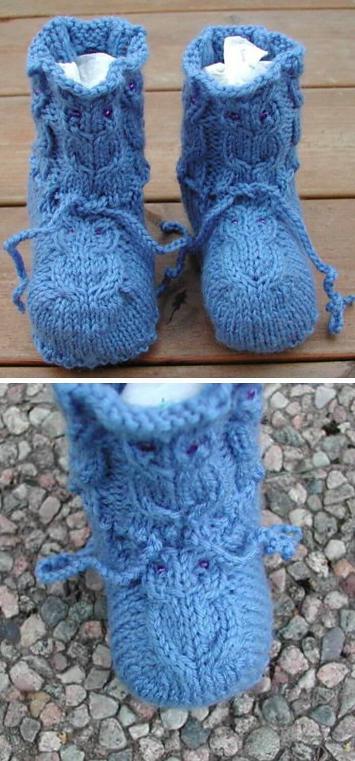 15 Knit Ankle High Baby Booties Free Patterns & Instructions