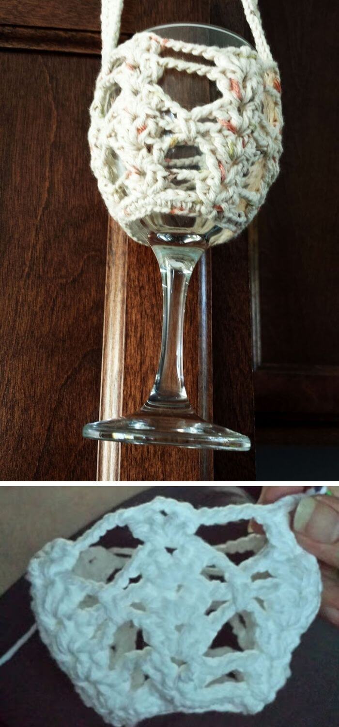 15 Best Crochet Wine Glass Lanyard Holder Free Patterns
