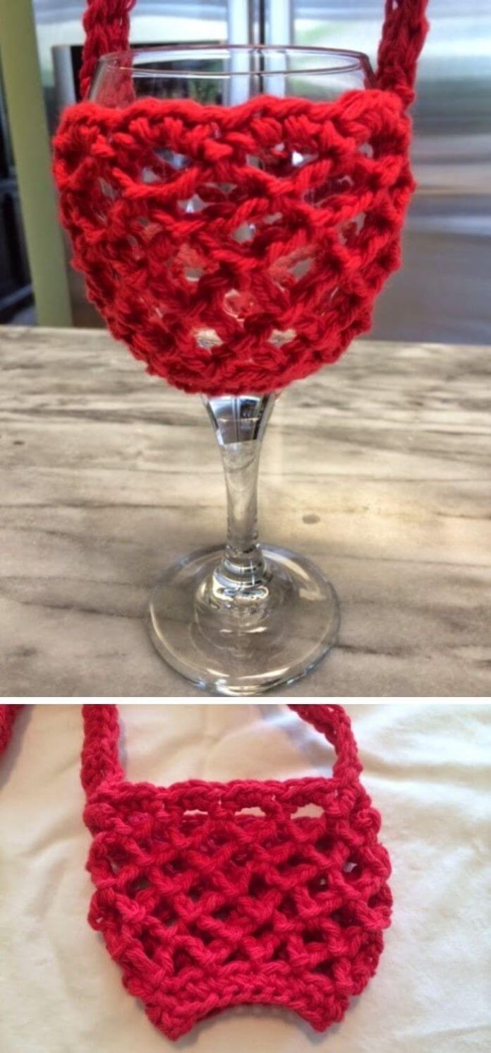 15 Best Crochet Wine Glass Lanyard Holder Free Patterns