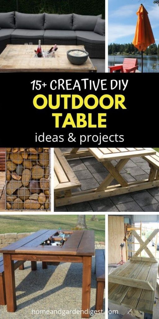 15 DIY Outdoor Table Ideas & Projects {Free Plans}